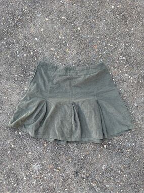 Women's Olive Green Flared Skirt